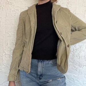 Lands End Jacket Women's M Khaki Tan Vintage 90s